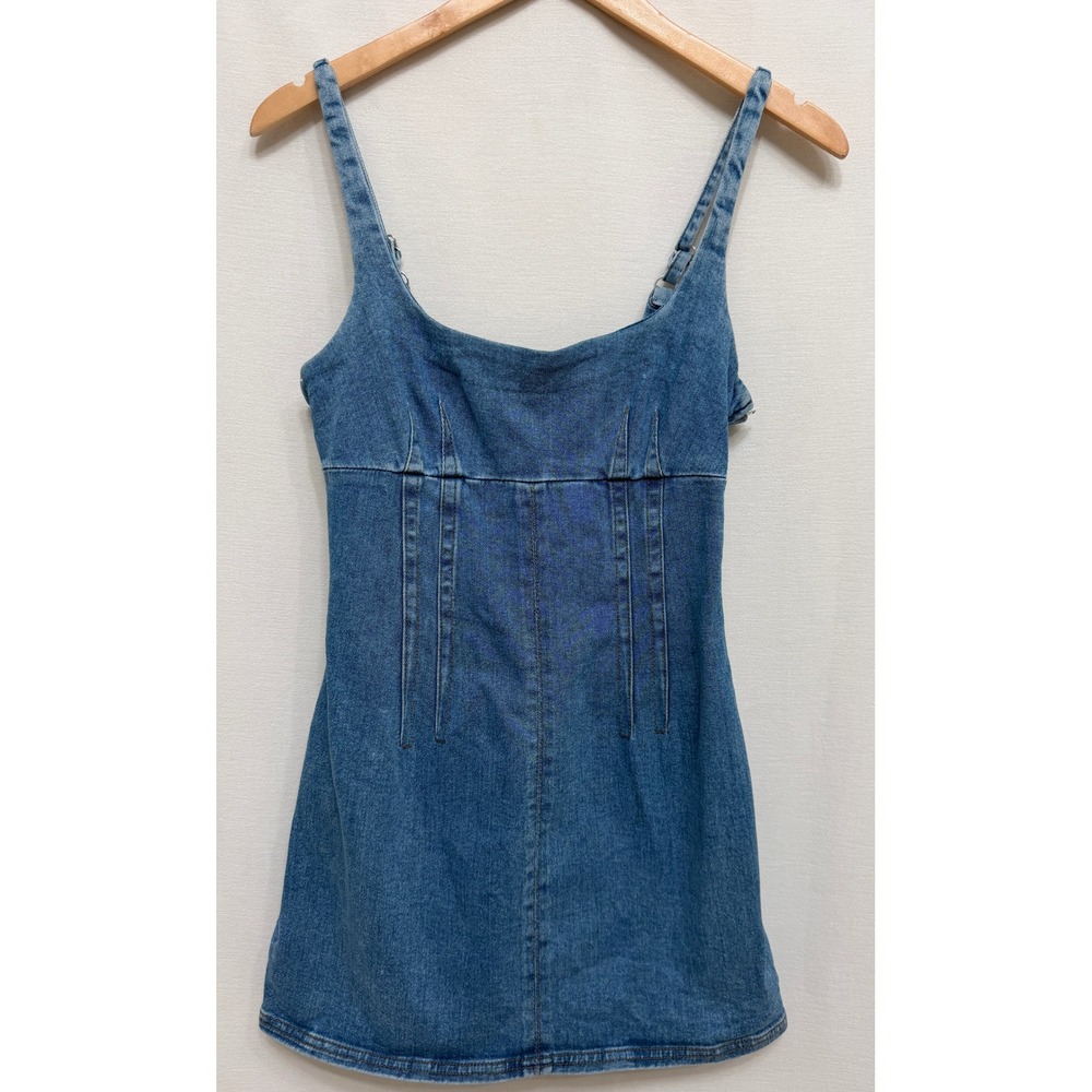 BDG Urban Outfitters Denim Mini Dress Small Blue Corset Seamed Denim Dress